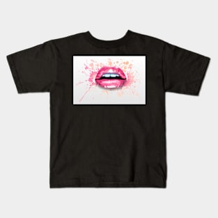 Pink Lip Splash Kids T-Shirt